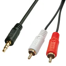 Lindy 35680 Cinch - Klinke Audio Anschlusskabel [2x Cinch-Stecker - 1x Klinkenstecker 3.5 mm] 1.00m