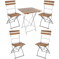 Mojawo 3-tlg Biergartenmöbel Bistroset Balkonset Klapptisch + 2 Klappstühle