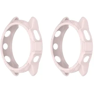QINOUK Hülle für Garmin Forerunner 265S, [2-Pack] [Anti-Sturz] Weiches TPU Teilweise Schutzhülle, Dünnes Hülle für Garmin Forerunner 265S-Rosa