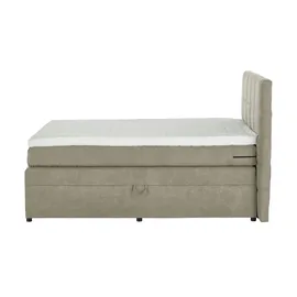 Sofa.de Boxspringbett mit Bettkasten ¦ beige ¦ Maße (cm): B: 204 H: 124