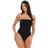 Magic Bodyfashion Shaping-Body MAGIC BODYFASHION "Bandeau Thong Body", Damen, Gr. S, N-Gr, schwarz, Obermaterial: 92% Polyamid, 8% Elasthan, unifarben, eng, ohne Ausschnitt, Bodys, Silikonrand an der Oberseite verhindert das Ausrollen