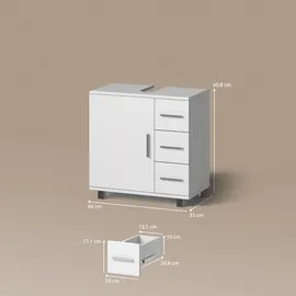 livinity Waschbeckenunterschrank 60 x 60 x 33 cm Weiß