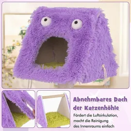 Costway Kratzbaum Monster-Thema 111 cm lila