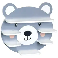 KESPER Kinderregal Bär 45 x 42 x 12 cm MDF grau