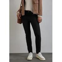 STREET ONE Damen A377991 Hose Mit Zipper Details, Schwarz,