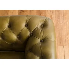 Massivmoebel24 Sofa 2-Sitzer Leder 158 x 82 x 75 cm Grün