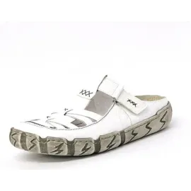 Rieker Damen Clog aus Leder offen mit Klettverschluss und Riricon Sohle L0396, Größe:40 EU, Farbe:Weiß - Weiß 40