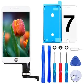 Brinonac Für iPhone 7 Display LCD Touchscreen Digitizer Ersatz Bildschirm Front Komplettes Glas mit Werkzeug und Display Schutzfolie (4,7", Weiß)