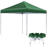HENGMEI Pavillon 3x3m, Partyzelt Wasserdicht Stabil Winterfest, Metall Faltpavillon Gartenpavillon Pergola für Party, Marktstand, Garten, Grün