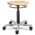 Prova Nova GmbH Werkstatt-, Roll- und Drehhocker 3541, abgedeckte Gasfedersäule, Sitzhöhe ca. 42-62 cm, Ringauslösung, Holz-Rundsitz, Rollen