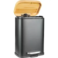 Solly's Kosmetikeimer 5 L mit Bambusdeckel Mülleimer Bad Eimer