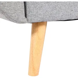 Mendler Schlafsofa HWC-K18 mit Ottomane, Couch Sofa Gästebett, Schlaffunktion 218x175cm Stoff/Textil hellgrau ~ Grau