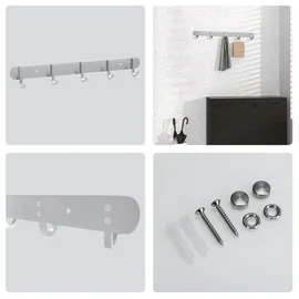 Intirilife Garderobenleiste Modell D 38,1 x 4,7 x 4,7 cm Silber