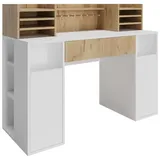 Vicco Basteltisch - Schreibtisch , 126.8 x 50 cm XL mit Regale,