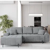 BroMARKT Ecksofa ARCO Schlaffunktion Bettkasten L-Form 270x180x91cm Hellgrau - Hellgrau