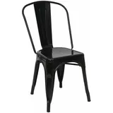 Stapelstuhl HWC-A73, Bistrostuhl Stuhl, Metall Industriedesign stapelbar schwarz