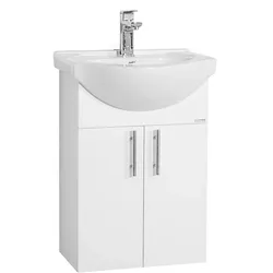 VCM 2-tlg. Waschplatz Waschtisch Badmöbel Set Waschbecken Drehtüren Lisalo M