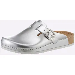 Clog MUBB, Damen, Gr. 38, silber (silberfarben), Glattleder, Schuhe