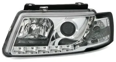 Kristall-Scheinwerfer mit echten Tagfahrleuchten für Passat 3B B5 (1997–2000) – Chrom