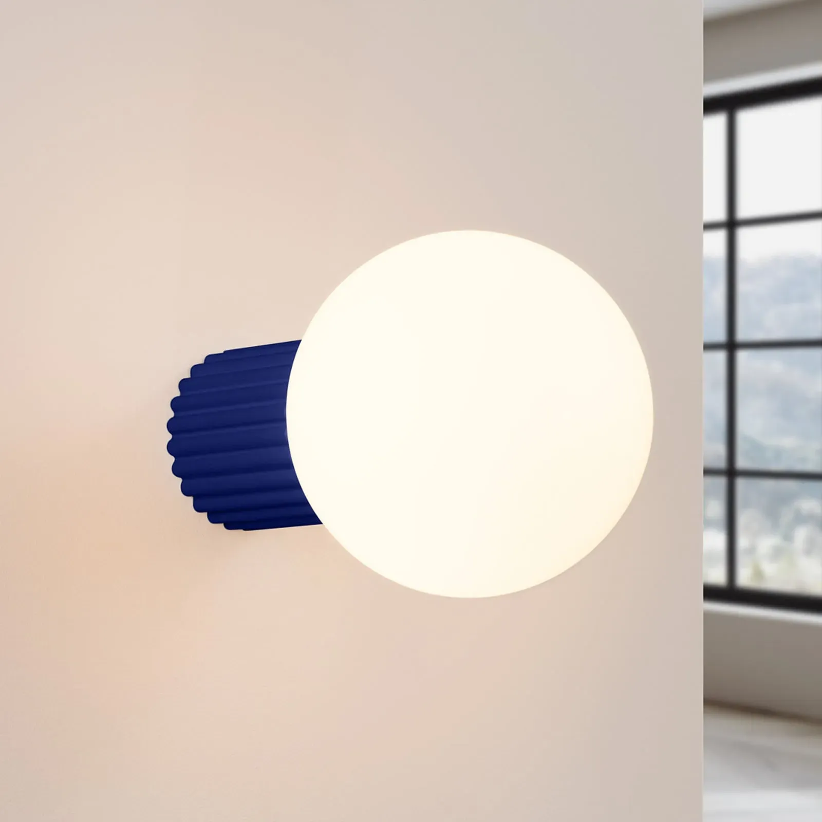 Wandleuchte SOLLUX LIGHTING, ORBI, dimmbar, Blau, für Badezimmer, Aluminium - 12 - 12