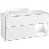 Villeroy & Boch Finion Waschtischunterschrank F691GFGF 120x60,3x50,1cm, Regal rechts Glossy white lacquer, Glossy white lacquer