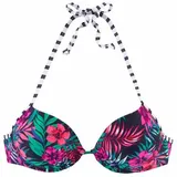 VENICE BEACH Push-Up-Bikini-Top Damen marine-bedruckt Gr.38 Cup A