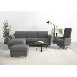 Ecksofa SIT & MORE "Grenoble L-Form mit Federkern", grau, B:251cm H:85cm T:161cm, Sofas, wahlweise mit Bettfunktion, Bettkasten, Arm- und Kopfteilverstellung