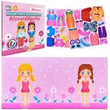 mk magnikon MAGNIKON Magnetspiel Alice und Agatha, Magnet Puppen zum Anziehen, Magnet Anziehpuppen, Spielzeug für unterwegs, Anziehbuch, Magnetische Anziehpuppe mit 32 Magneten