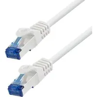Logilink CQ4011S Patchkabel CAT 6a S/FTP 0,25 m Weiß vergoldete Steckkontakte, Flammwidrig, mit Rastnasenschutz 1 St.