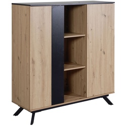 KADIMA DESIGN Stilvolle Kommode mit Eiche-Dekor, 6 Fächer, magnetische Stopper, pflegeleichte Oberfläche