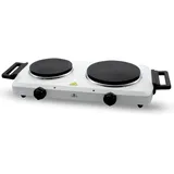 LENTZ Doppelkochplatte Kochplatte Doppel 1500 Watt + 1000 Watt Hob Markenqualität inklusive Griffe weiß