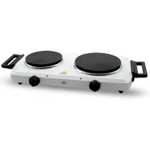 LENTZ Doppelkochplatte Kochplatte Doppel 1500 Watt + 1000 Watt Hob Markenqualität inklusive Griffe weiß