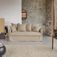 Sofa Ariane aus naturbelassenem Leinen, 3-Sitzer