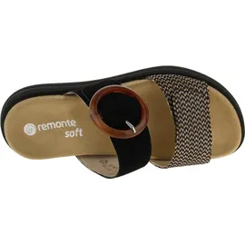 REMONTE Pantoletten in schwarz/natur/nero - 43