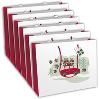 Clairefontaine 6x Geschenktasche Hohoho 37,3x11,8x27,5cm Weiß X-30876-6C