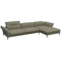 flexlux Ecksofa Salino, Funktionssofa mit Recamiere, Relaxsofa, Ecksofa, Sofa mit Arm- und Kopfteil-Verstellungen, Kaltschaum & Stahl-Wellen grün