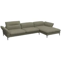 flexlux Ecksofa Salino, Funktionssofa mit Recamiere, Relaxsofa, Ecksofa, Sofa mit Arm- und Kopfteil-Verstellungen, Kaltschaum & Stahl-Wellen grün