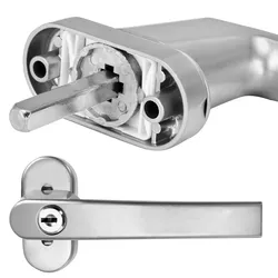 MONZANA® Fenstergriffe 6er Set Aluminium silber inkl. Schlüssel