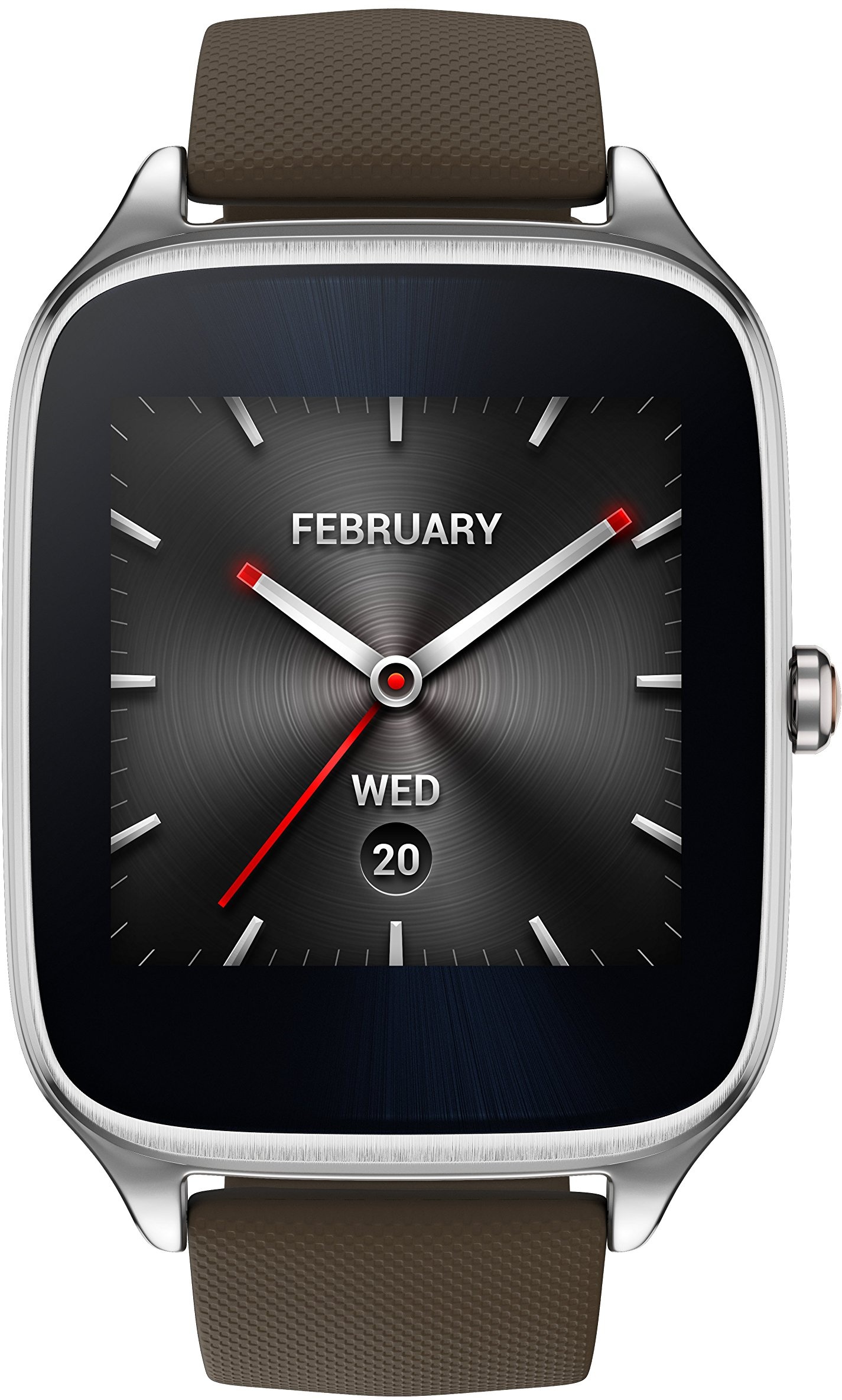 Asus Zenwatch 2 WI501Q-1RTUP0004 (4,1 cm (1,63 Zoll), Qualcomm Snapdragon, 320 x 320 pixels, Android, Amoled, 4GB, Gummiarmband) grau/braun