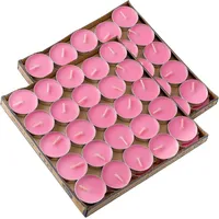 Kinmsito 100 Stück Teelichter, Teelicht Kerzen, Rosa, Rund