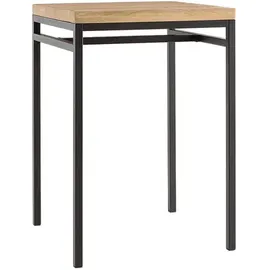 miliboo Stehtisch rechteckig aus Mangoholz und schwarzem Metall Ypster