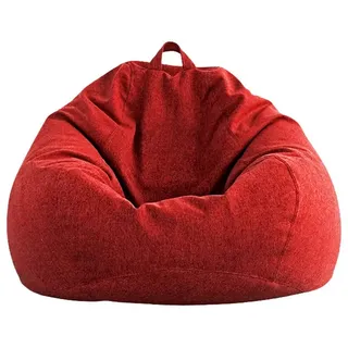 ad.con Sitzsack mit EPS-Perlen Füllung Puff Relax-Sessel Sitzkissen, Bodenkissen Bean Bag 120L Rot