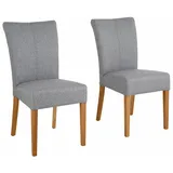 Home Affaire Esszimmerstuhl »Queen Polsterstuhl BESTSELLER«, (Set), 6 St., Webstoff, verschiedene Bezüge, Gestell Massivholz grau