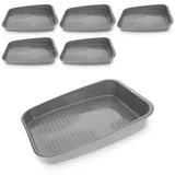 Navaris schuhabtropfschale Set - 6 x Set aus Kunststoff Schuhablagen für Schuhe - Schuhmatte Abtropfmatte - Schuhwanne schmal - Schuh Abtropfmatte klein - Schuhtablett
