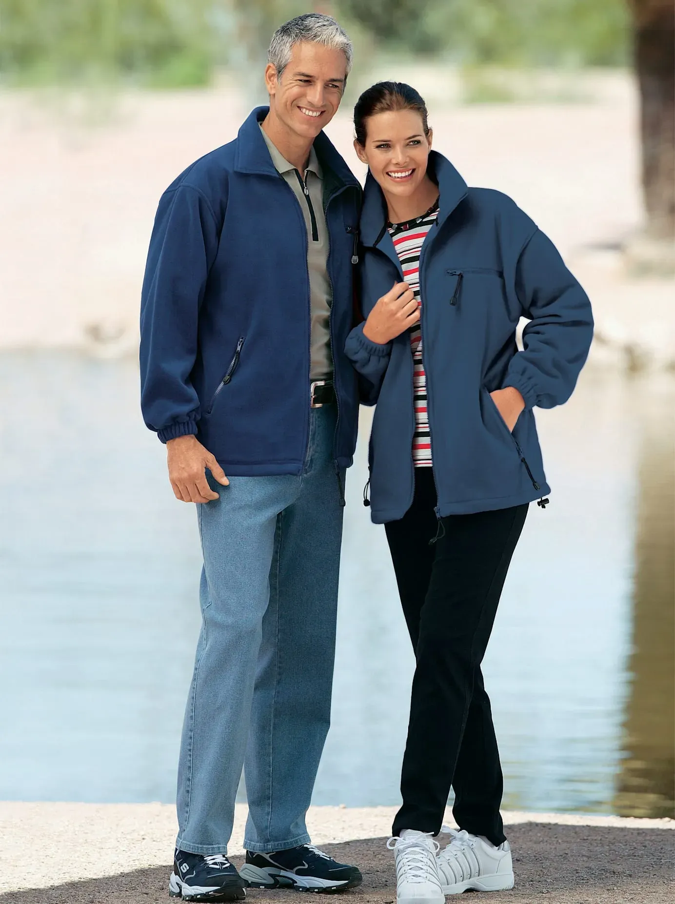 Fleecejacke CLASSIC, Damen, Gr. 44/46, blau, 100% Polyester, unifarben, Jacken Fleecejacke