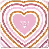 Grafik Werkstatt lustiger Untersetzer aus Kork | Herzensmensch, Bunt