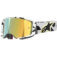 Alpinestars Supertech Corp, Crossbrille verspiegelt - Weiß/Schwarz/Gold Gold-Verspiegelt