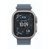Apple Watch Ultra 3 GPS + Cellular 49 mm Titangehäuse Natur Ocean Armband Blau