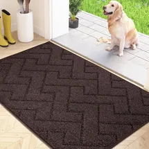 FCSDETAIL Fußmatte 60x90cm Dunkelbraun rutschfest waschbar