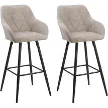 Beliani Barstuhl 2er Set Beige